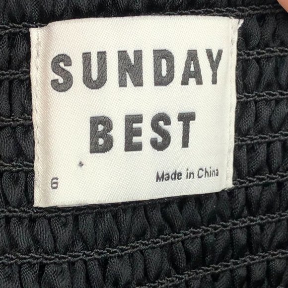 NWT Aritzia Sunday Best Black Satin Sweetheart Billie Blouse size 6 - Picture 7 of 16